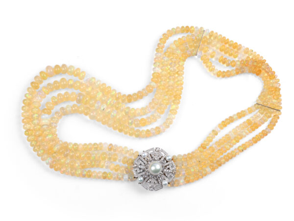 Opal Collier mit Schließe