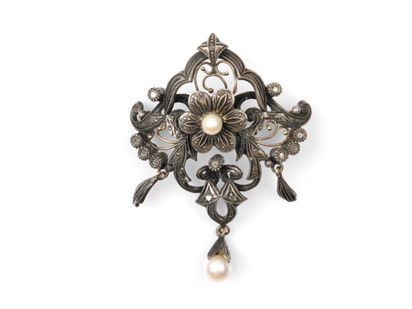 Biedermeier silver brooch
