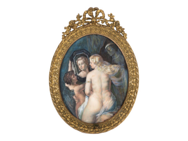 Dame bei der Toilette (Venus und Amor?)