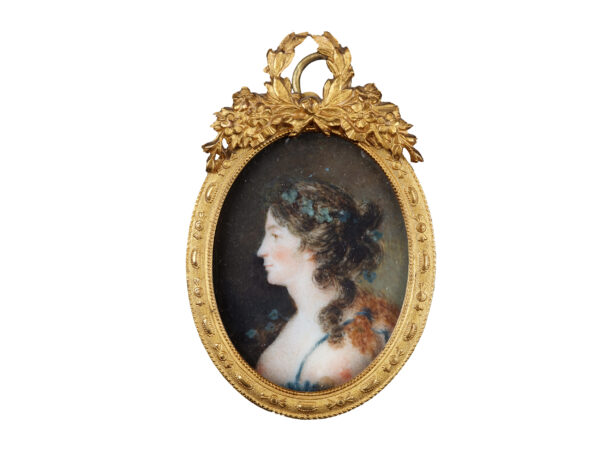 Portraitminiatur im Profil